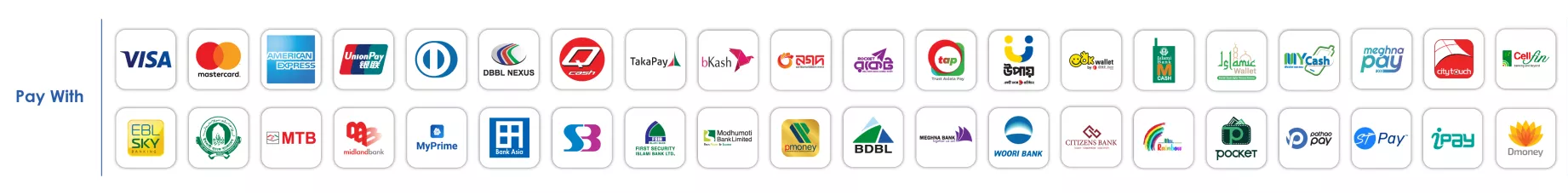 Accepted payment methods
